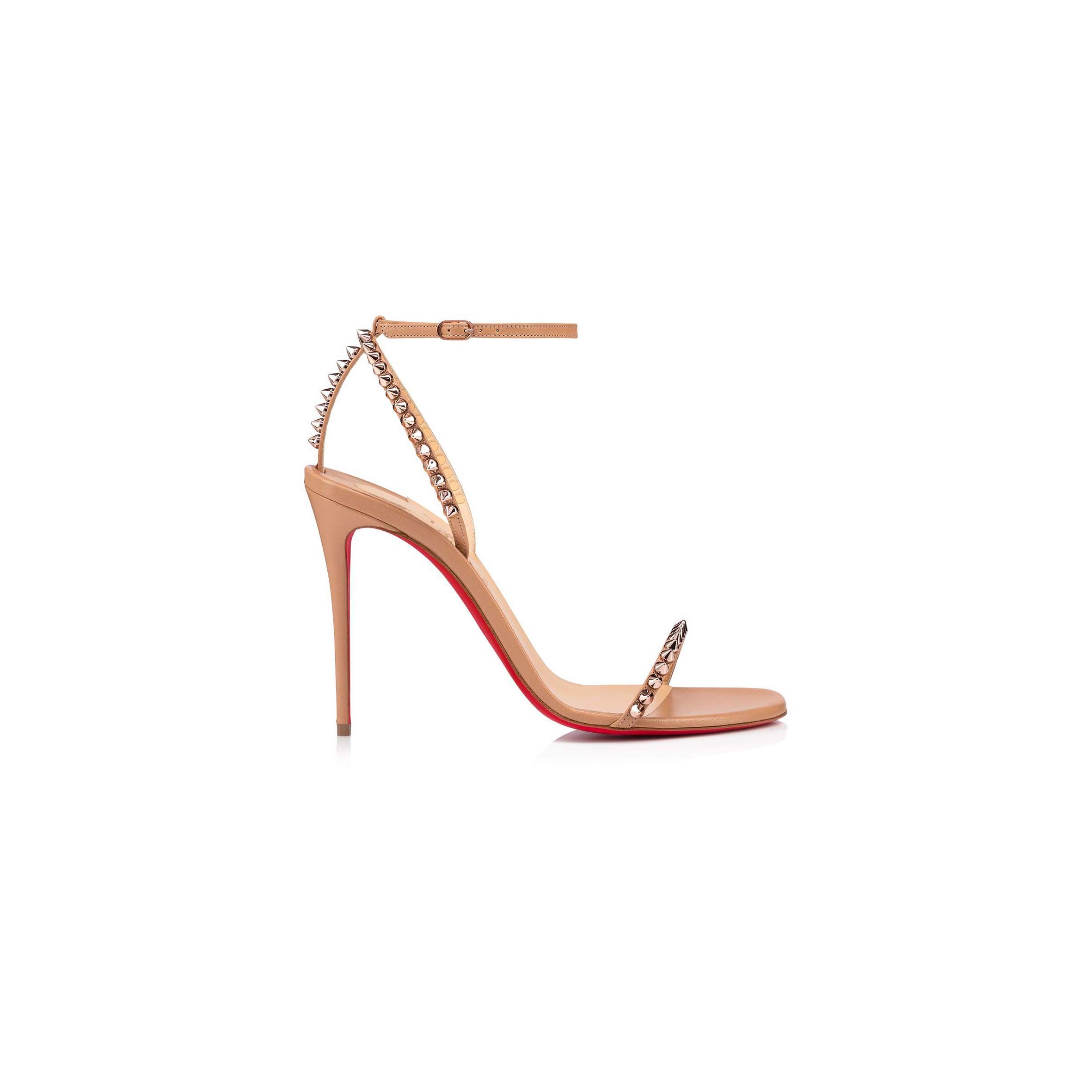 Ch**an louboutin so me 100 mm strappy sandals-kid leather and spikes-blush-women 1200129h424